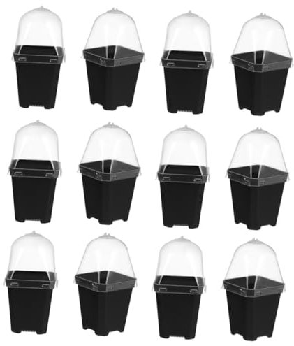 Mipcase 36 Sets Plastic Plant Nursery Container Humidity Dome for Seedlings Germination Planter Suitable for Indoor Plant Pot and Garden Containers