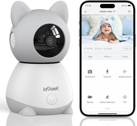 ieGeek 2K Add-on Kamera kompatibel Babyphone mit Kamera und Audio