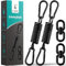 Schwingfeder Stahlfeder, Tragfähigkeit bis 250kg, Schwingfeder Hängesessel mit 2 Karabinerhaken, Aufhängefeder, 360° Swivel Haken für Hammock Hängeliege Hängestühle, Schwarz (2 Pack)