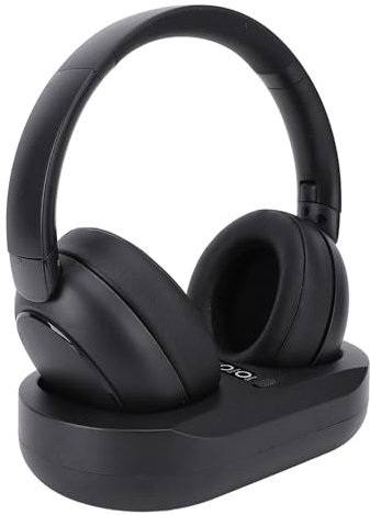 VELATEMOR Wireless TV -Kopfhörer mit 2,4 G, BT5.3, Optisch, aux - 50h Playtime & Lading Dock, Dual Link für Gemeinsames Zuhören, Over Ohrdesign, Home Theatre Headset mit Niedrigem Latenz (EU)