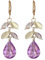 XFSRG Pendientes Mujer Plata con Cristales Morados y Hojas Doradas Elegancia para Todas las Ocasiones