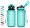 Borraccia 500ml, Borraccia Bambini con Cannuccia, Facile Pulizia, a Prova di Perdite, Bottiglia Acqua Motivazionale con Indicatore del Tempo, Bottiglia per Ufficio, Escursionismo, Bambini, Yoga