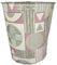 Homeshopa Plastic Waste Paper Basket Bin, Floral Retro Round Trash Can, Lightweight Recycling Rubbish Bin for Kitchen, Bedroom, Bathroom, Open-Top Garbage Dustbin, 7.7 Litre (Pink Grey Polka Triangle)