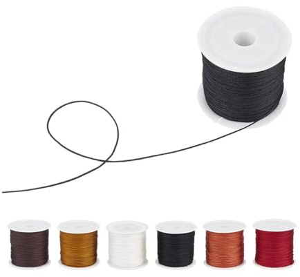 Xnuiasqe 300 Yards Nylon String Cord, 0.8mm Beading Thread Knotting Nylon Cords Braided Lift Shade Cord Fo Necklaces, Macrame