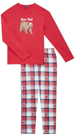 ARTHUR - Pyjama Homme, Ensemble Manches Longues et Pantalon - 100% Coton Bio léger - Motif Nature