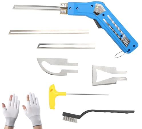 BigKing Cortador eléctrico de espuma caliente de 180 W, 0 – 600 ℃ 220 – 240 V, con 4 cuchillas, guantes, cepillo, llave inglesa, cuchillo eléctrico en caliente para EPS, XPS, PU, EVA, tabla KT