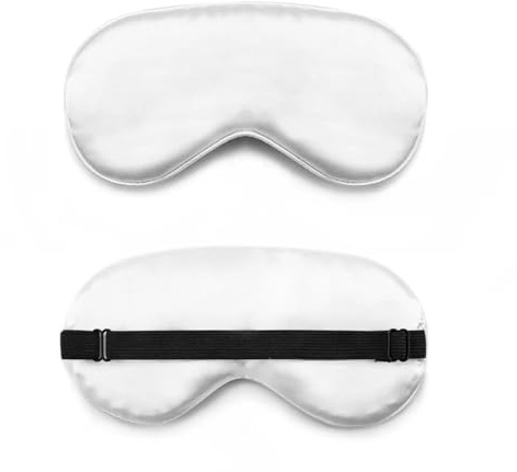 Seiden schlafmaske 1Pc Reine Seide Schlaf Natürliche Schlafen Augen Maske Auge Schatten Abdeckung Eye Patch Frauen Männer Weiche Tragbare Augenbinde reise für die ganze Nacht(White)