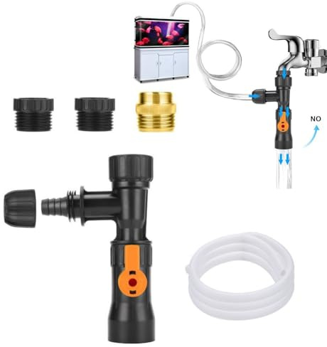 BlissfulAbode GYHS-03+Wasserschlauch für Aquarium-Wasserhahn, Wasserwechsler mit 3 m Schlauch, 12/16 mm Schlauchanschluss, Aquarium-Reinigungswerkzeug für einfachen Wasserwechsel und Schmutzentfernung