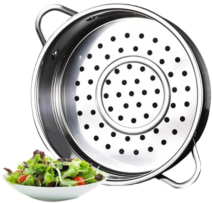 Tokaneit Stainless Steel Steamer Insert for Pot, 20cm Steamer Basket with Heat-resistant Handle, Stackable Design for Convenient Multi-layer Use, Easy to Clean and Maintain