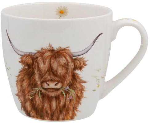 The Leonardo Collection Clemency Bunn Highland Cow Breakfast Mug 480ml | Fine China, Large Breakfast Mug, Home & Office, Durable, Lovely Coffee Mugs