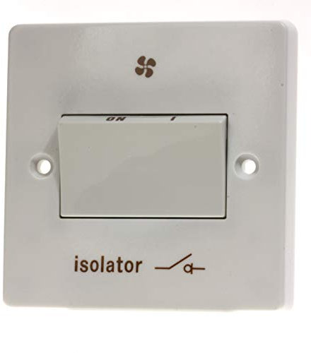 Crabtree 4017/1 Fan Isolator Switch 6A Triple Pole, Standard White, 1