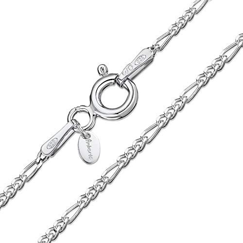 Amberta 925 Sterlingsilber Damen-Halskette - Figaro kette - 1.5 mm Breite - Verschiedene Längen: 40 45 50 55 60 cm (50cm)