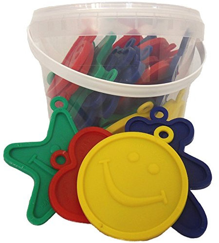 Karaloon Z10018 Ballongewichte Herz im Eimer, 40 x 8 g, Mehrfarbig