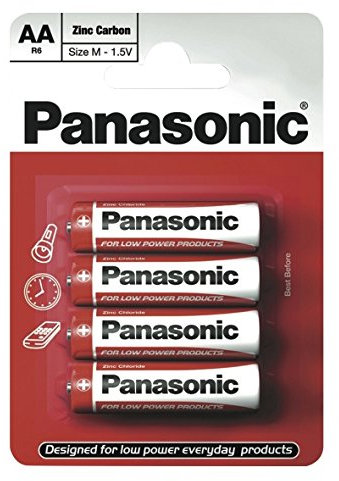 Panasonic Zinc Carbon Batteries Pack 4 AA Size (596525)