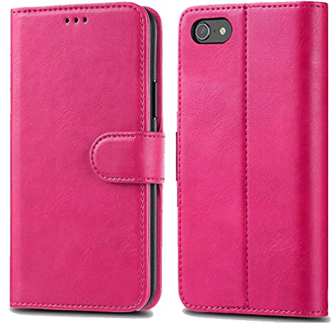 iPhone SE 2nd 2020/ SE 3rd 2022 Case - Premium Wallet Case Leather Flip Cover For Apple iPhone 7 8 4.7[Card Holder] [Magnetic Closure] (Pink)