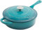Crock-Pot Artisan 3.5 Quart Enameled Cast Iron Deep Sauté Pan, Teal Ombre