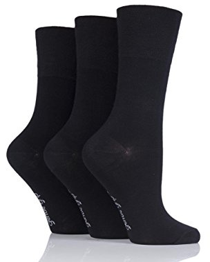Gentle Grip Ladies 3 Pair Plain Bamboo Socks