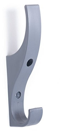 Toughook XL - Crochets muraux en plastique durable pour manteaux, sacs et chapeaux, grand format, incassable - Pour écoles, bureaux et maison, pack de 7, gamme de couleurs, Gris moyen, 136x19x35mm