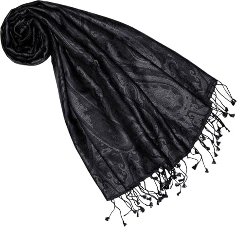 Lorenzo Cana Pashmina Damen - Schal Schaltuch jacquard gewebt 100% Seide Paisley Muster Seidenschal Seidentuch Ton in Ton 7861233