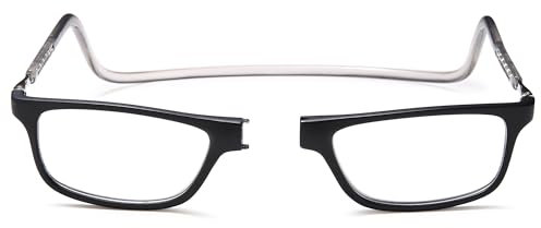 NEW VISION Lesebrille mit Magnetverschluss, Lesebrillen, Bequem Magnetverschluss Vorne, Reading Glasses NV2904, Lesehilfe für Damen Herren(Schwarz, 1.5)