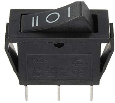 INTERRUTTORE RETTANGOLARE 3 FASI 0 1 2 15A 250V KCD3 3 pin 31mm x 14mm x 35mm