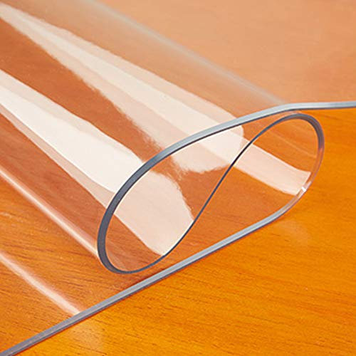 KDDEON Cubierta de Protector de Mesa con Borde Biselado de Vidrio Suave de PVC de 2mm,Mantel Transparente Impermeable,para Mesa de Centro,para Bar/Hotel/Cocina/Picnic (60x120cm/24x47in)