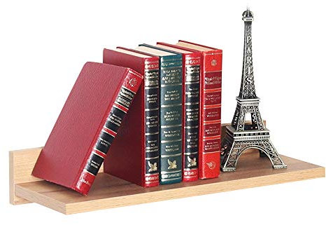 RICOO Wandregal 45 x 8 x 19 Braun Eiche Gold, Spanplatte aus Holz, Hängereral WM056-EG, Regal Wand, Bücherregal Bilderregal Fotoregal Küchenregal Hängend Wandboard Regalbrett Schweberegal