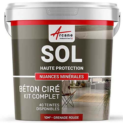 HOCHSCHUTZ BODENBESCHICHTUNGS-SET FÜR GESCHLIFFENEN BETON - NUANCES MINERALES Roter Granatapfel-10 m² (für 2 Schichten)