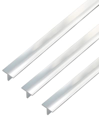 Alberts 499327 T-Profil | Aluminium, chromdesign | 1000 x 15 x 15 mm | 3er Set