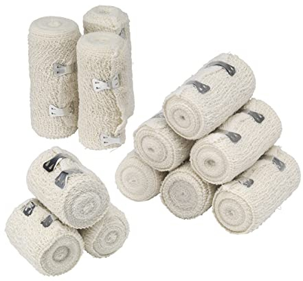 Safety First Aid HypaBand Pack of 12 Assorted Crepe Cotton Bandages