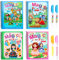 4 pièces Livre Magique à l'eau 3-8 Ans Magique Coloriage de l'eau pour Enfants Livre Peinture Magique à l'eau Licorne Jouet Princesse & Dinosaure