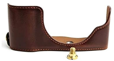 Kamera Retro Schutz Kaffee PU Leder Halbkörper Cover Base Case mit Unterseite Öffnung Version für Olympus Pen E-PL10, E-PL9, E-PL8, E-PL7 spiegellose Kamera, kaffeebraun, Halbkörper-Basisgehäuse