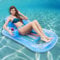 QuFrotty Inflatable Pool Floats For Adults With Headrest & Cup Holder, Large Inflatable Pool Lounger Raft Adult Size, Blue Pool Chair For Adults Travel (Blue)