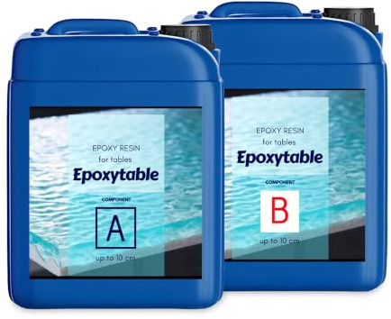 Resin Pro EPOXYTABLE 10 Epoxidharz für Abgüsse bis zu 10 cm, ideal für Holztische, große Abgüsse, künstlerische Arbeiten ohne Blasen - 100% Made in Italy - 5 Kg
