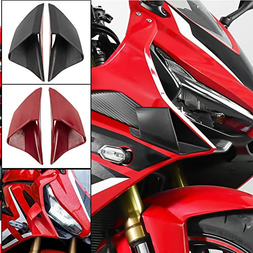 Lorababer Motorrad Frontverkleidung Winglets Seitenflügelschutz Kompatibel mit CBR650R CBR 650 R CBR 650R 2019-2021 2020 Windflossenverkleidung Aerodynamischer Seitenspoiler (Schwarz)