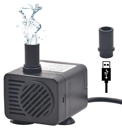 Aoonar Mini Wasserpumpe Aquarium Pumpe Tauchpumpe Teichpumpe Wasserspielpumpe Submersible Pumpe für Aquarium, Gartenteich Springbrunnen,1W, 200L/H USB