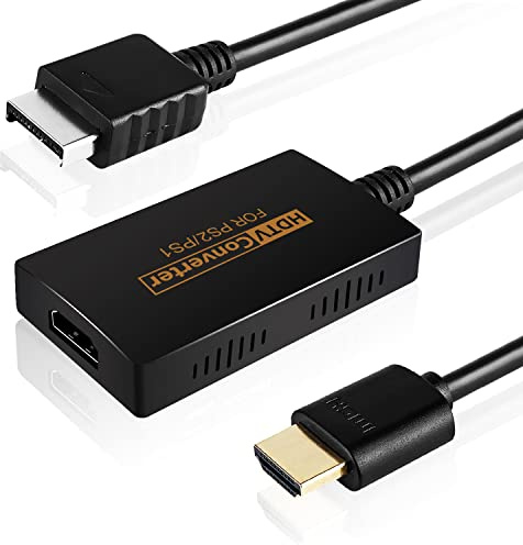 AreMe Convertitore PS2 a HDMI, supporto adattatore di conversione 1080P e 720P con cavo HDMI da 1,5 m compatibile con console PS2/PS1