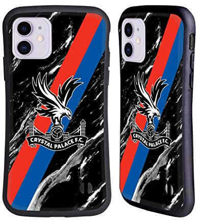 Head Case Designs Officially Licensed Crystal Palace FC Black Marble Crest Hybrid Case Compatible With Apple iPhone 11