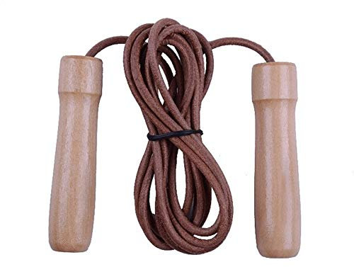 XIANGFATS Skipping Rope Adjustable Leather Skipping Ropes for Men Speed Skipping Rope Wooden Handle Cowhide Leather Universal Metal Bearings Boxing Exercise Gym Jumping Workout for Men/Women