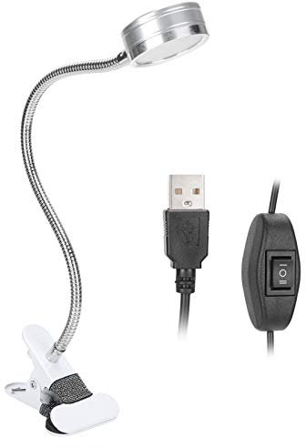 lyrlody Lampe de Bureau de Salon, Lampe à Pince USB Température de Couleur Chaude et Froide 360 degrés Lampe de Lecture à Col de Cygne Réglable pour la Beauté, la Manucure, L'étude