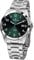 Atrium Herren-Armbanduhr Edelstahl Analog Quarz 10 bar mit Datum, Leuchtzeiger, sehr deutliches Zifferblatt Dunkelgrün und Stahlband silberfarben A16-36