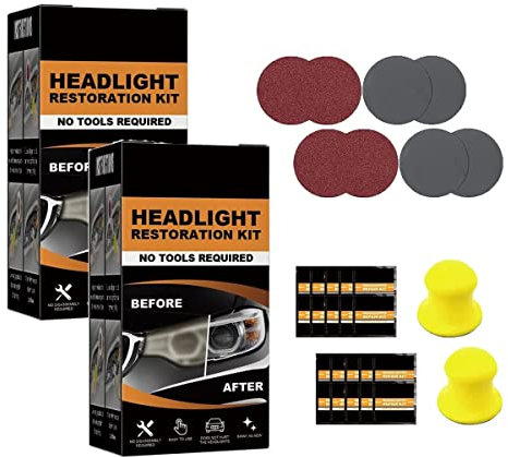 Restowipes Headlight Restoration Kit, Restowipes Headlight Restore Cleaning Wipes, Resto Wipes Headlight Restoration Kit for Car, Polish Headlights Lens Restore Cleaner (2 Set)