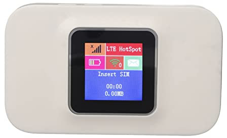 4G mobiler WLAN Router (4G/LTE bis zu 150 Mbit/s Download, 50 Mbit/s Upload), max. 10 WLAN Benutzer Werden unterstützt, 3000-mAh , Plug and Play