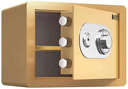 Tresor, feuerfest, wasserdicht, Tresor, Haus- und Schließfächer, elektronischer Tresor, al mein Schlüsselkasten, 25 cm/30 cm, ganz aus Stahl (Gold 25 x 35 x 25 cm) (Gold 25 x 35 x