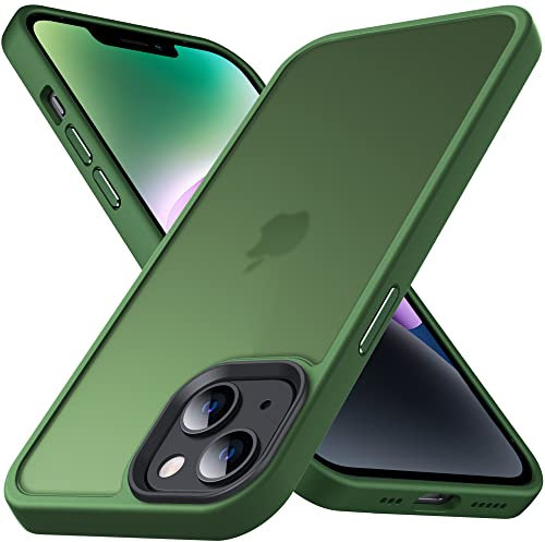 Anqrp Designed for iPhone 14 Plus Case, [Military Shockproof] Super Soft Silicone Slim Translucent Matte Protective Phone Cover, Compatible with iPhone 14 Plus 6.7, Green