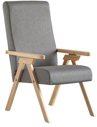 ESSEGI Sessel aus Holz Fiammta Relax, mit Liegefunktion, natürlicher Stoff, grau, abziehbar
