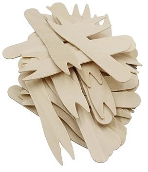 5000 x Birchwood Disposable Chip Forks [5 x 1000] - Ecofriendly Compostable Natural Durable Fish Forks Chip Forks for Fish Chips Shops Picnics Parties BBQs Takeaway