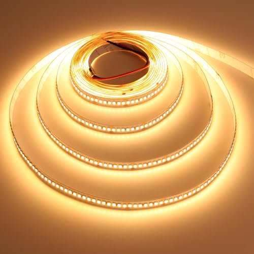 TOPAI LED Streifen 5M Warmweiss Sehr Hell 11000 Lumen, 24V LED Strip 3000K Selbstklebend 20W/M, SMD2835 LED Band warmweiß 238LEDs/M Nicht wasserdicht für Gewerbe, Zuhause, Heimwerker