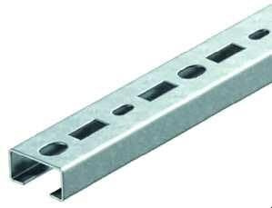 PROTEC.CLASS C-Profilschiene 400x35x18 Schlitz 17, Silber, Edelstahl, Elektroinstallationsschiene
