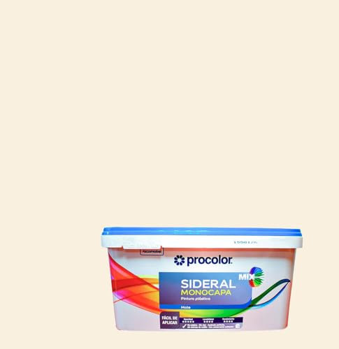 Pintura de Interior Monocapa Sideral Mix. Colores del Mundo. Alta cubrición, Lavable, Colores duraderos. Cubeta de 4 L. (4L., Marrón suave - Kenia)